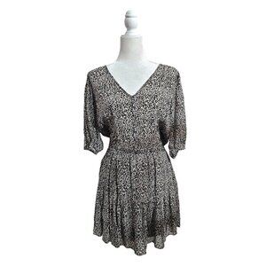 Velvet by Graham & Spencer chetch print 1/2 sleeve mini dress size S